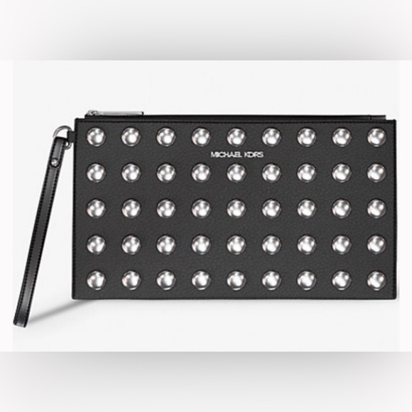 Michael Kors Handbags - Michael Kors Jetset Studded Pouch NWT - Black 10”w x 5.5h